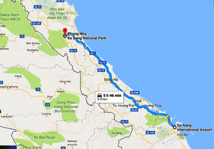 Da Nang Airport to Phong Nha by private car- Hoi An Private Car